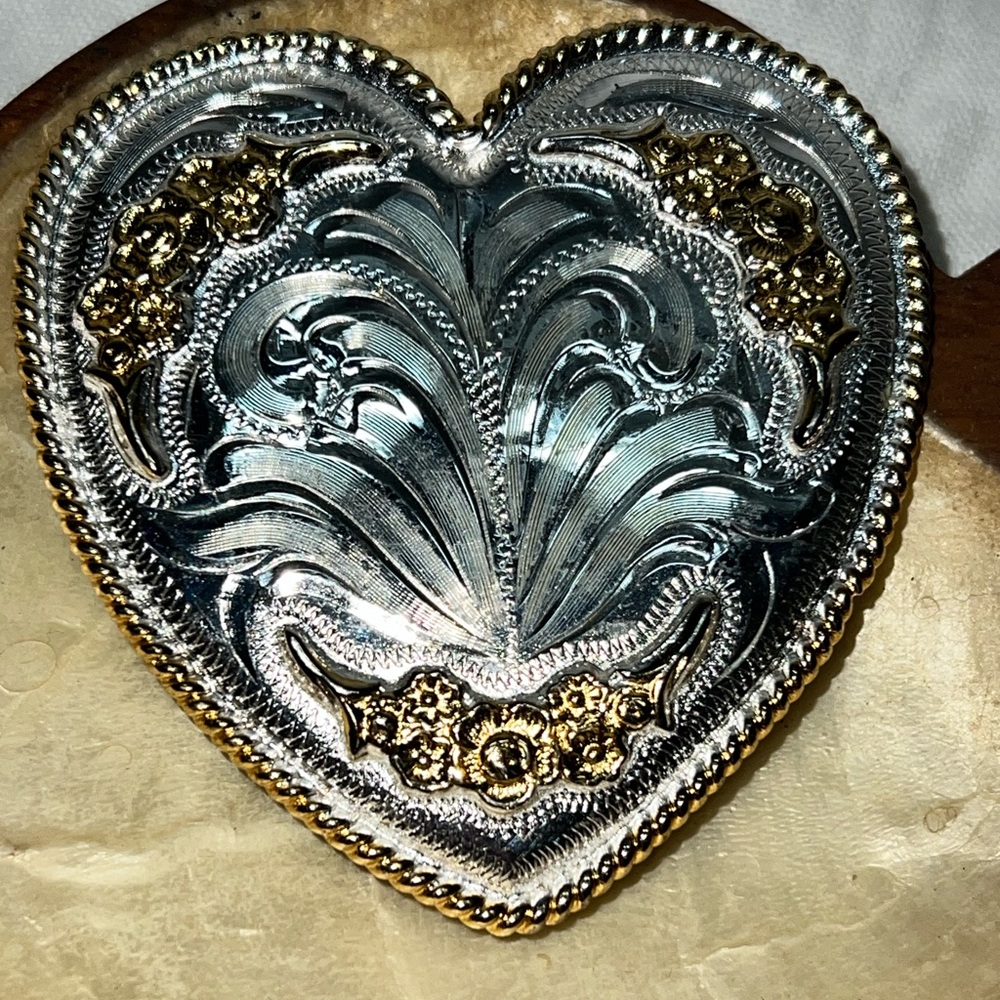 Silver and Gold Heart Buckle